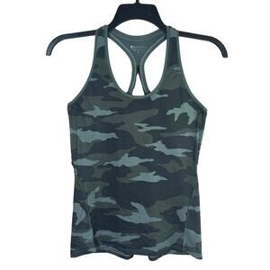 Athleta Limitless Camo Keyhole‎ Tank Women's Small Green Athletic Sporty Gym